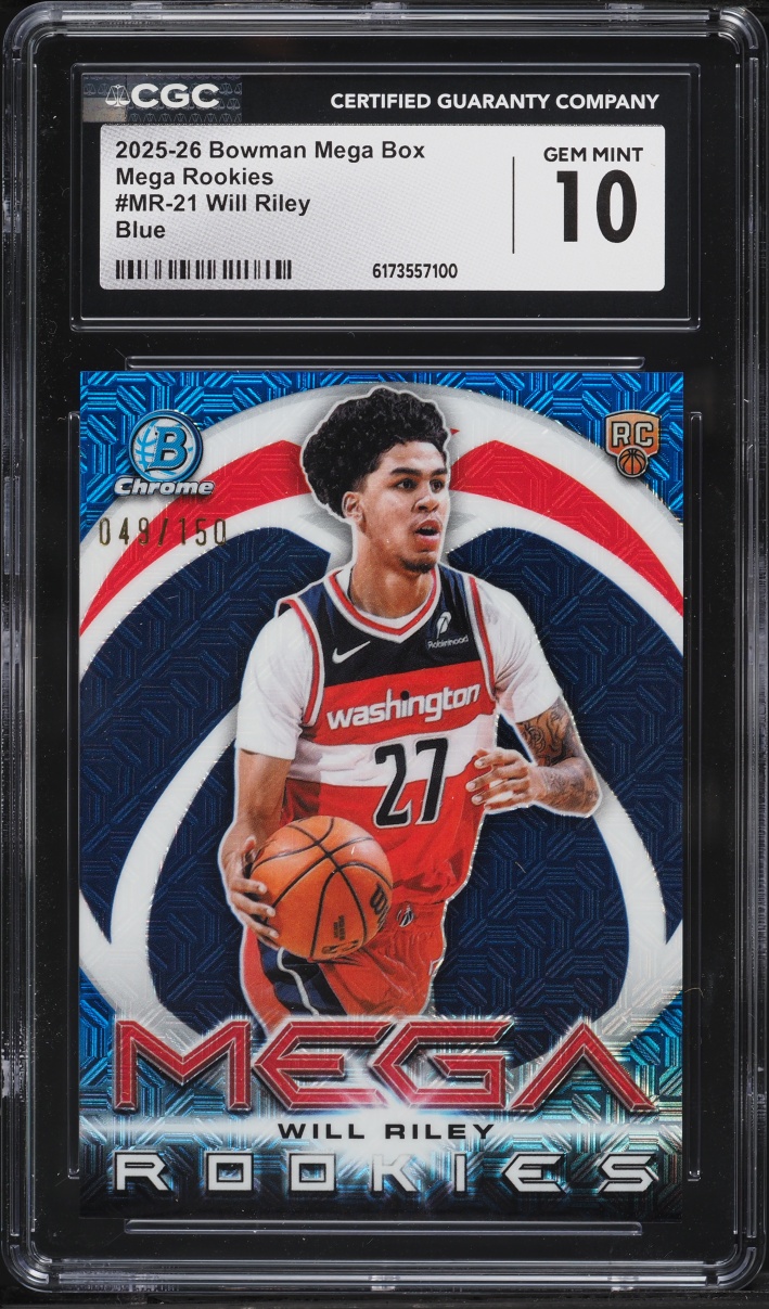 2025 Bowman Chrome Mega Box Mega Blue Will Riley ROOKIE /150 #MR-21 CGC 10 GEM MINT