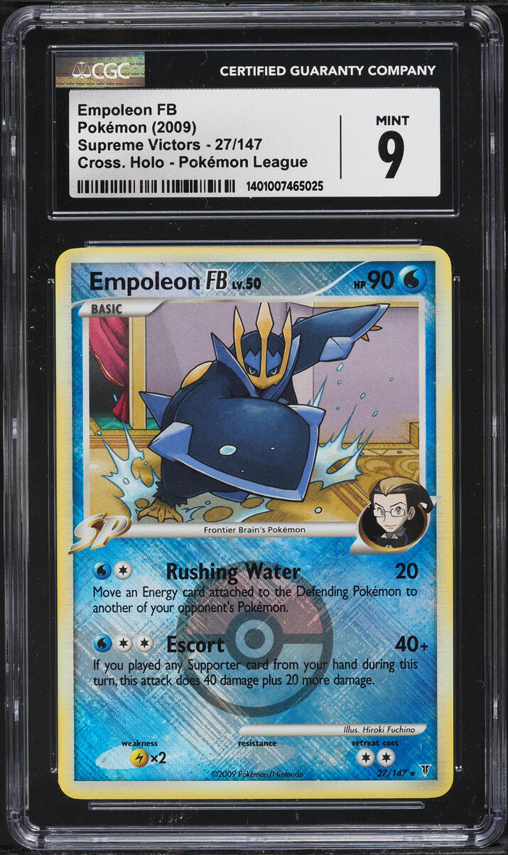 2009 Pokemon Platinum Supreme Victors League Crosshatch Holo Empoleon FB #27 CGC 9 MINT