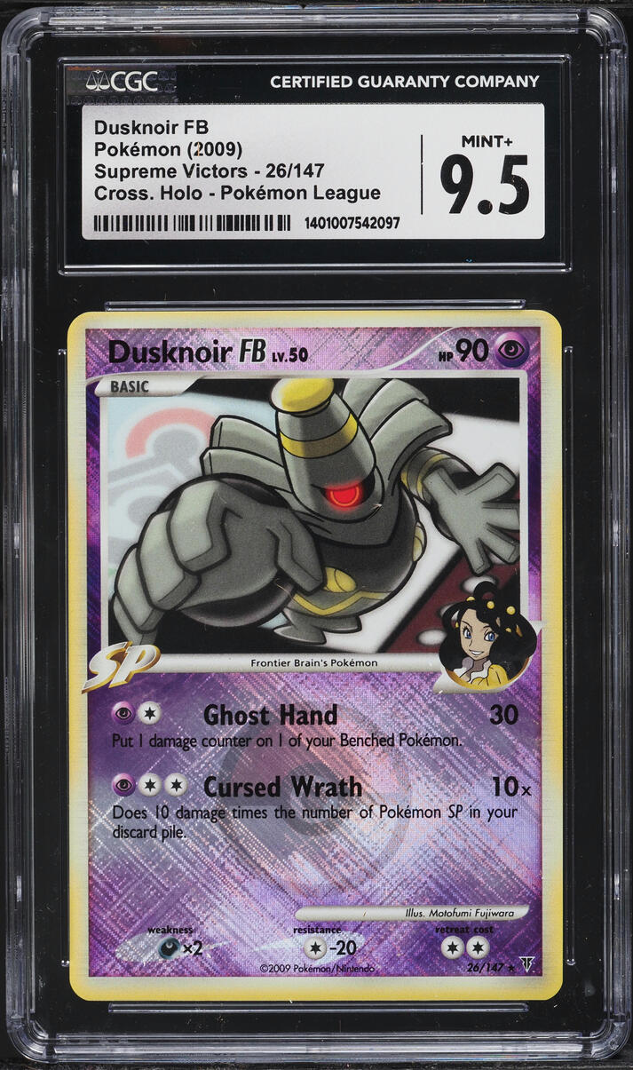 2009 Pokemon Platinum Supreme Victors League Crosshatch Holo Dusknoir FB #26 CGC 9.5 MINT+