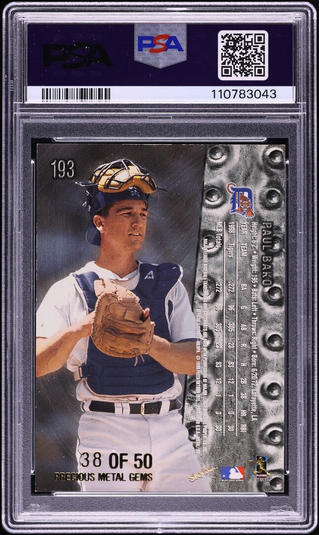 1999 Metal Universe Precious Metal Gems PMG Paul Bako /50 #193 PSA 7 NRMT