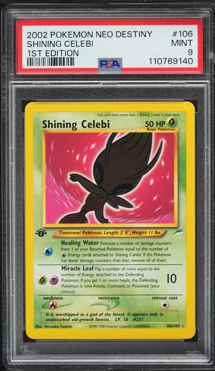 2002 Pokemon Neo Destiny 1st Edition Shining Celebi #106 PSA 9 MINT