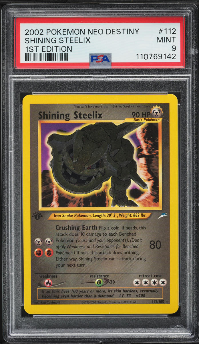 2002 Pokemon Neo Destiny 1st Edition Shining Steelix #112 PSA 9 MINT