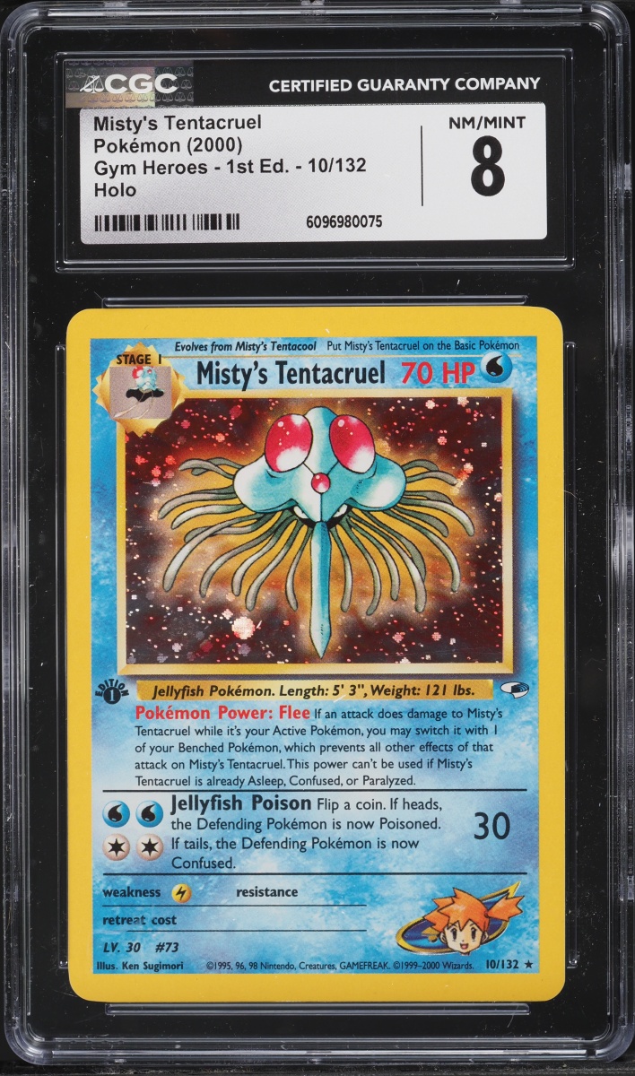 2000 Pokemon Gym Heroes 1st Edition Holo Misty's Tentacruel #10 CGC 8 NM-MT