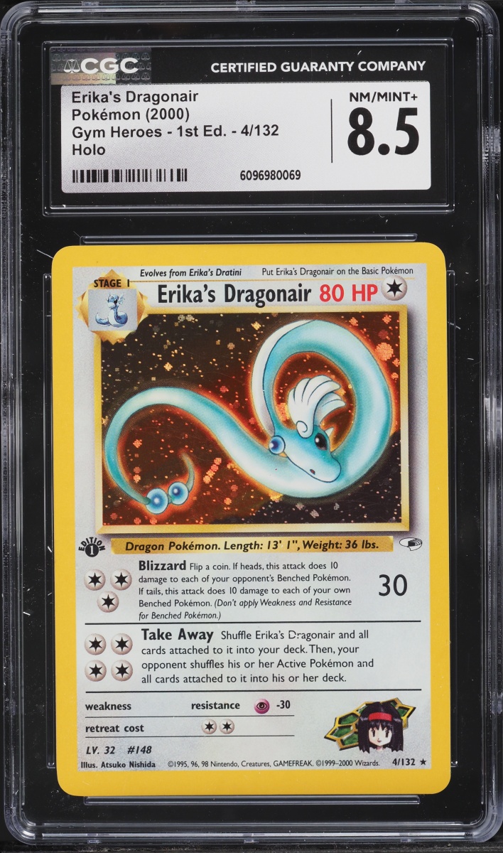 2000 Pokemon Gym Heroes 1st Edition Holo Erika's Dragonair #4 CGC 8.5 NM-MT+