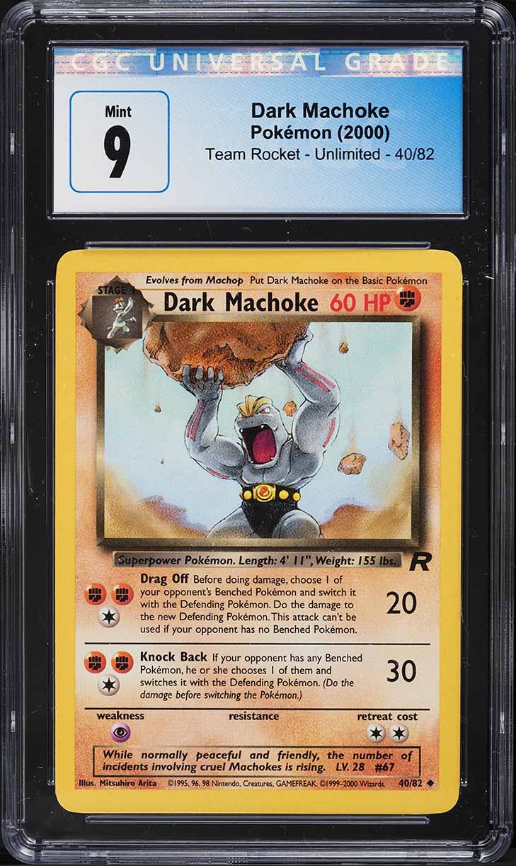 2000 Pokemon Team Rocket Dark Machoke #40 CGC 9 MINT