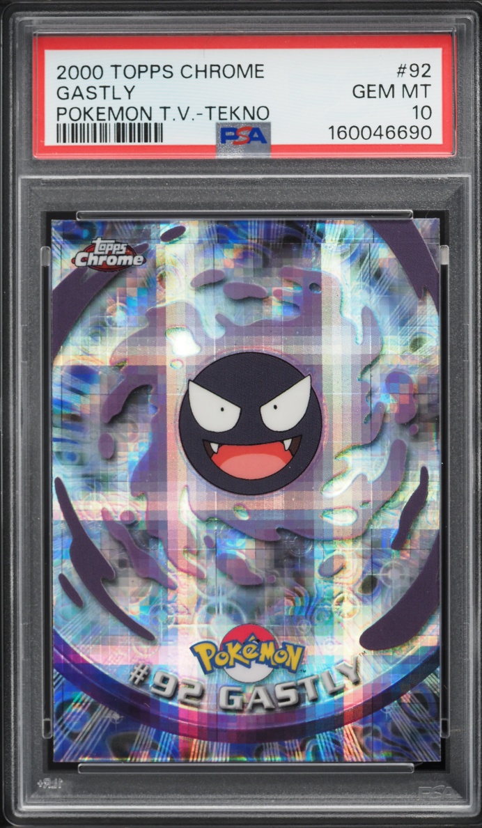 2000 Topps Chrome Pokemon T.V. Tekno Gastly #92 PSA 10 GEM MINT