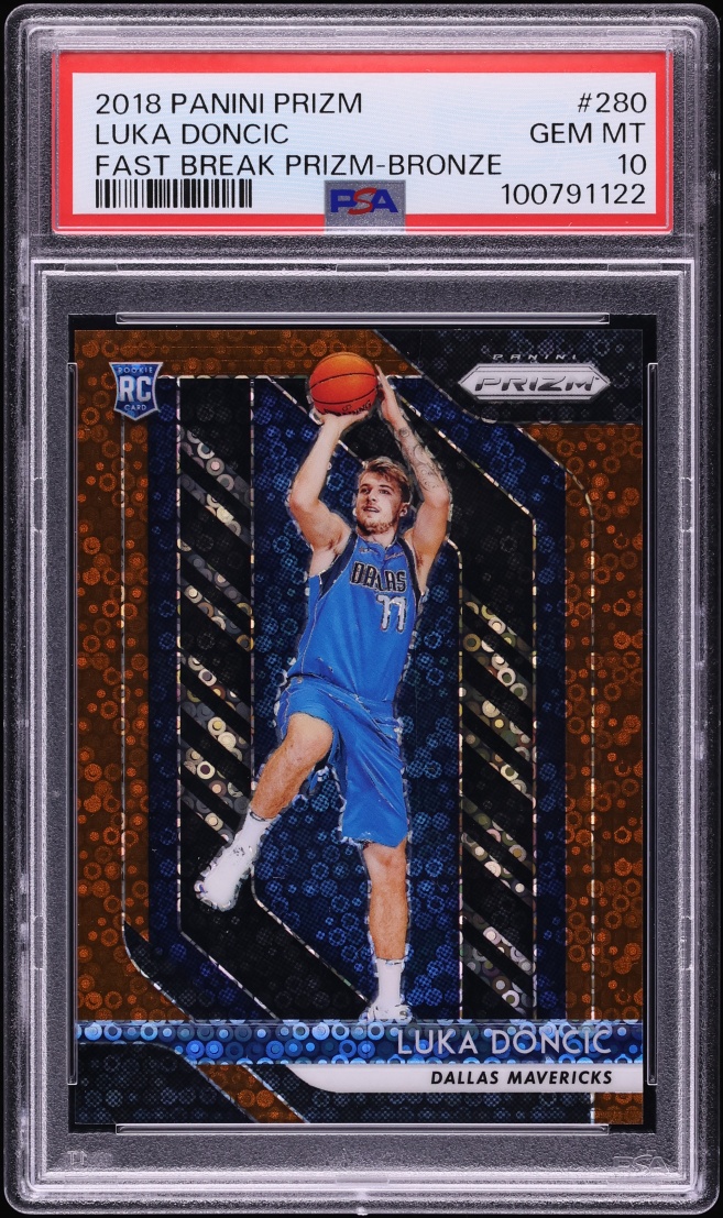 2018 Panini Prizm Fast Break Bronze Luka Doncic ROOKIE /20 #280 PSA 10 GEM MINT
