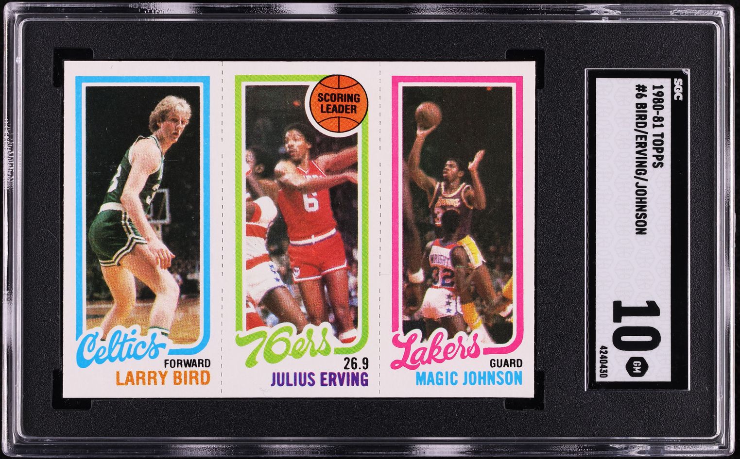 1980 Topps Basketball Larry Bird & Magic Johnson ROOKIE SGC 10 GEM MINT