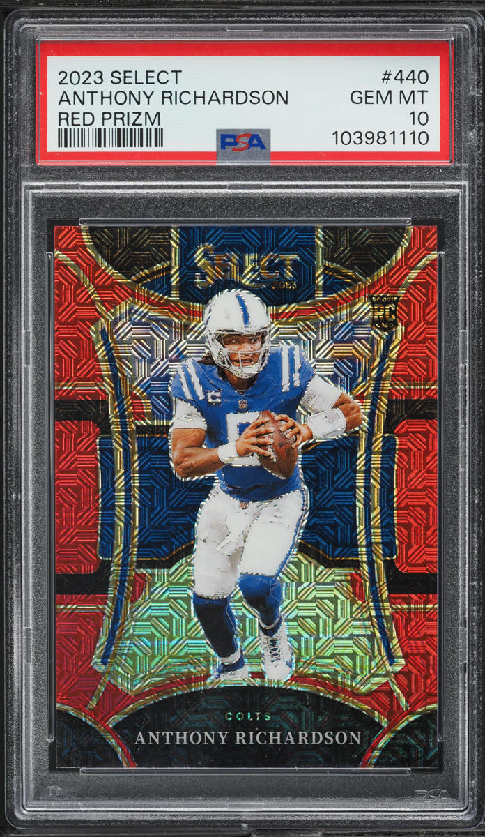 2023 Select Suite Level Red Prizm Anthony Richardson ROOKIE /49 #440 PSA 10 GEM