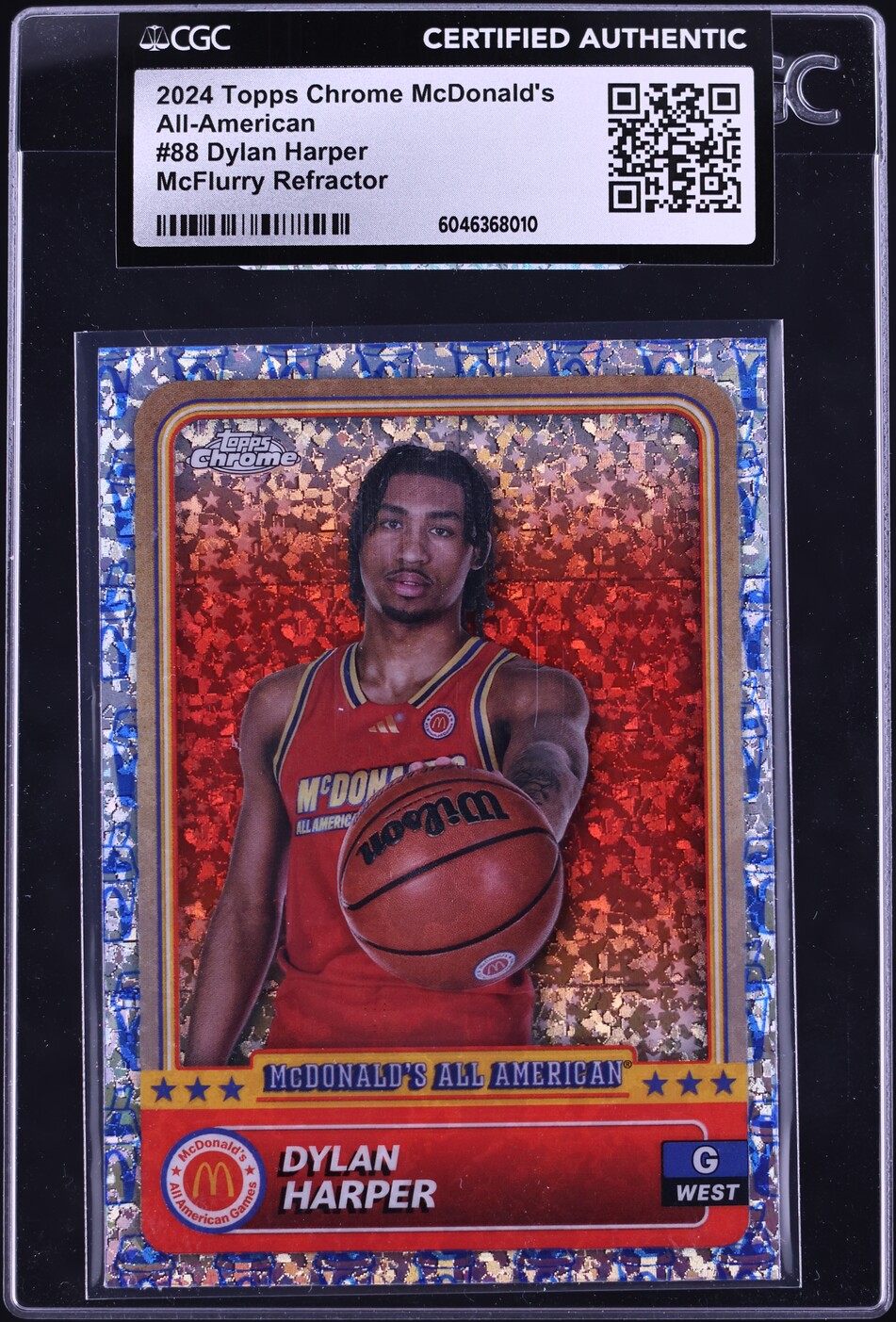 2024 Topps Chrome McDonald's A/A McFlurry Refractor Dylan Harper ROOKIE #88 CGC AUTH