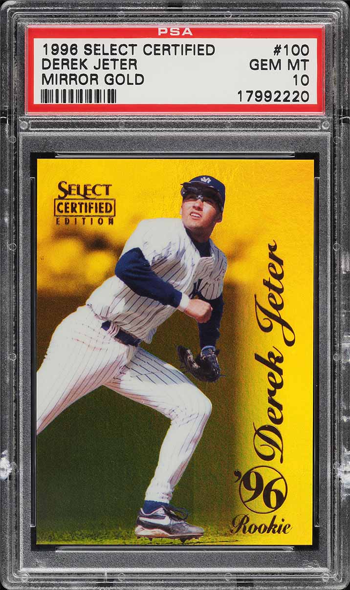 1996 Select Certified Mirror Gold Derek Jeter ROOKIE /30 #100 PSA