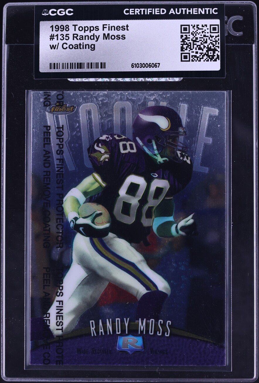 1998 Finest Football w/ Coating Randy Moss #135 CGC AUTH