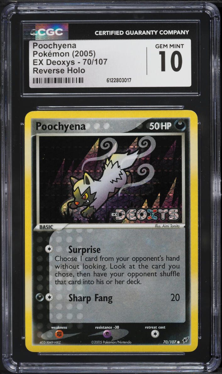 2005 Pokemon EX Deoxys Reverse Holo Poochyena #70 CGC 10 GEM MINT