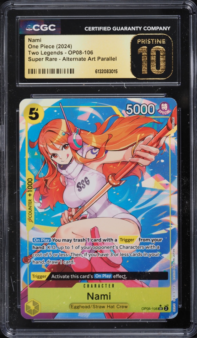 2024 One Piece Two Legends Alt Art Nami #OP08-106 CGC 10 PRISTINE
