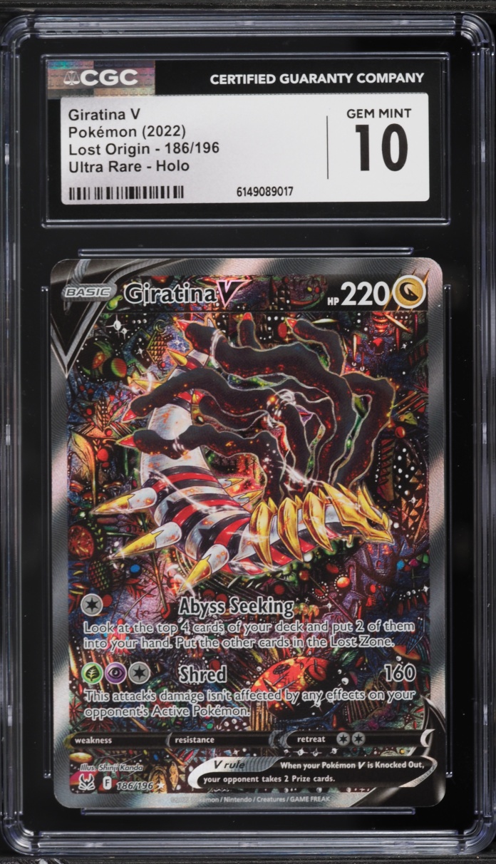 2022 Pokemon Sword & Shield Lost Origin Full Art Giratina V #186 CGC 10 GEM MINT