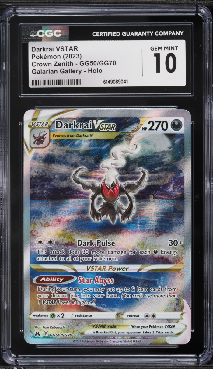 2023 Pokemon Sword & Shield Crown Zenith Galarian Gallery Alt Art Darkrai VSTAR #GG50 CGC 10
