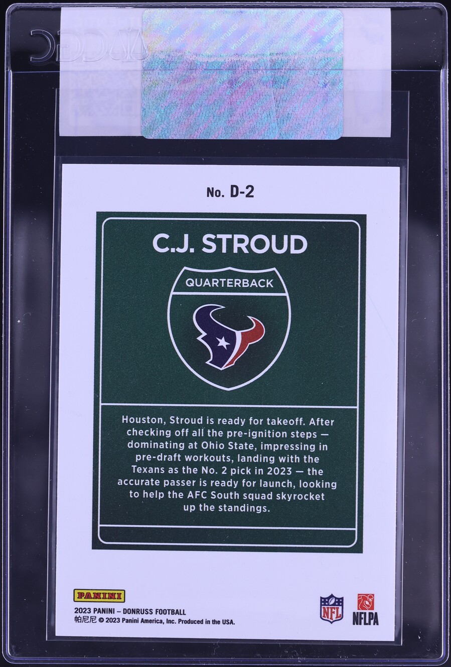 2023 Donruss Football Downtown C.J. Stroud ROOKIE #D-2 CGC AUTH