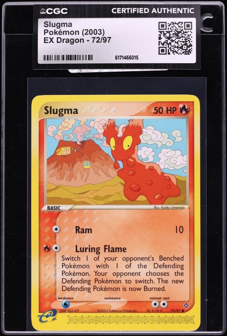 2003 Pokemon EX Dragon Slugma #72 CGC AUTH