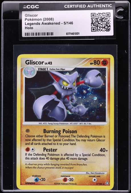 2008 Pokemon Diamond & Pearl Legends Awakened Holo Gliscor #5 CGC AUTH