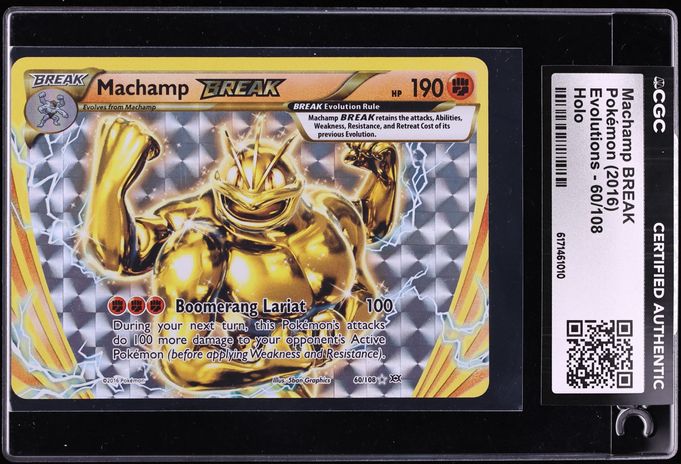 2016 Pokemon XY Evolutions Holo Machamp BREAK #60 CGC AUTH
