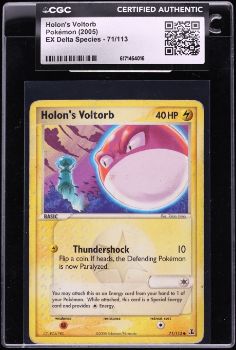 2005 Pokemon EX Delta Species Holon's Voltorb #71 CGC AUTH