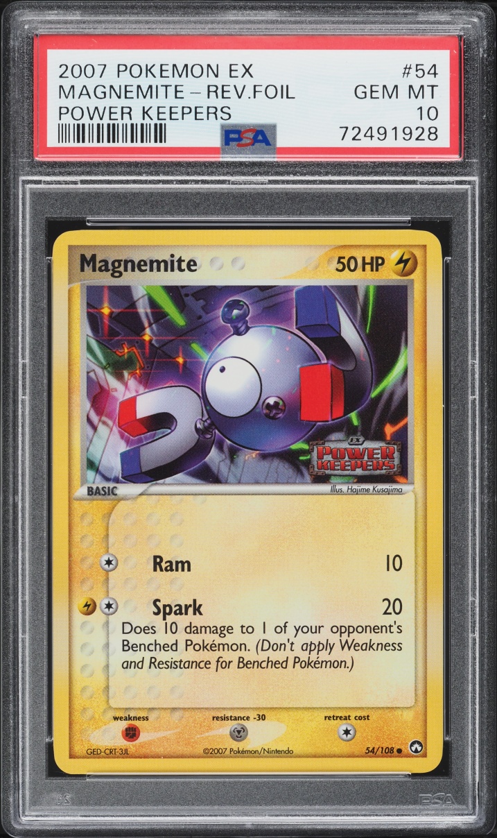 2007 Pokemon EX Power Keepers Reverse Holo Magnemite #54 PSA 10 GEM MINT