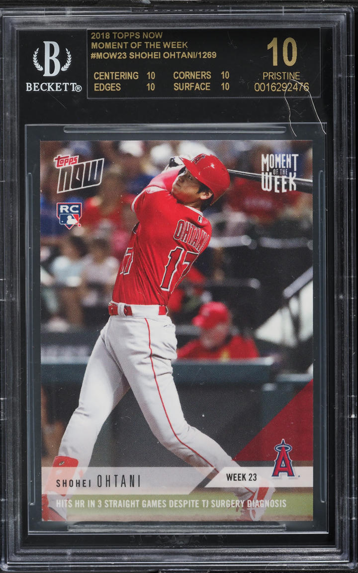 2018 Topps Now Moment Of The Week Shohei Ohtani ROOKIE #MOW23 BGS 10 BLACK LABEL