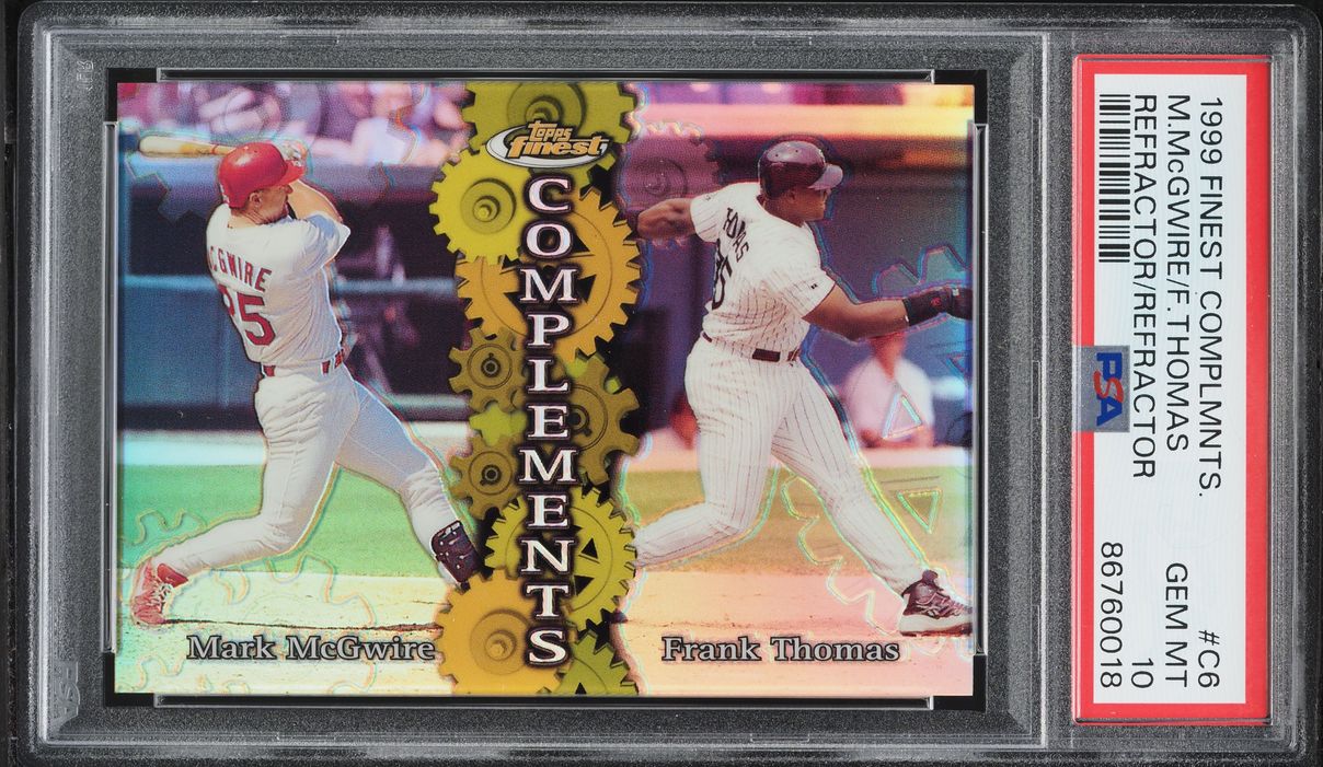 1999 Finest Complements Refractor Mark McGwire Frank Thomas #C6 PSA 10 GEM MINT