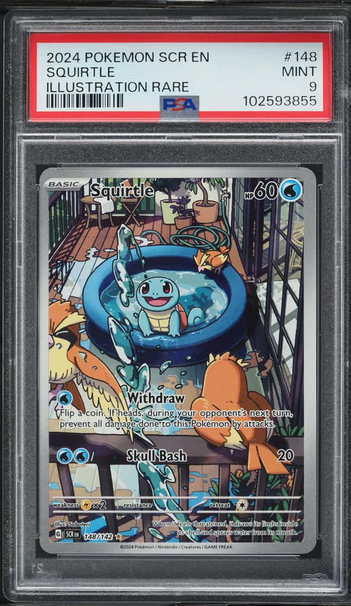 2024 Pokemon Scarlet & Violet Stellar Crown IR Squirtle #148 PSA 9 MINT