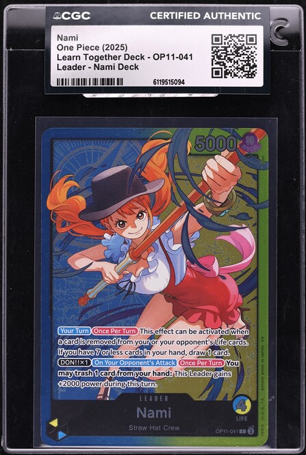 2025 One Piece Japanese Promo Nami #P-102 CGC 10 PRISTINE on