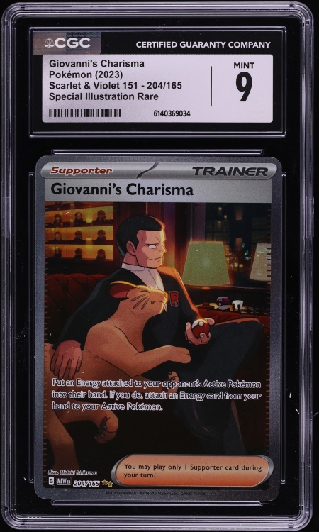 2023 Pokemon Scarlet & Violet 151 SIR Giovanni's Charisma #204 CGC 9 MINT