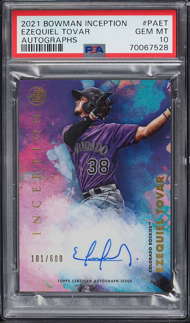 2021 Bowman Inception Ezequiel Tovar PROSPECT AUTO /600 #PA-ET PSA 10 GEM MINT
