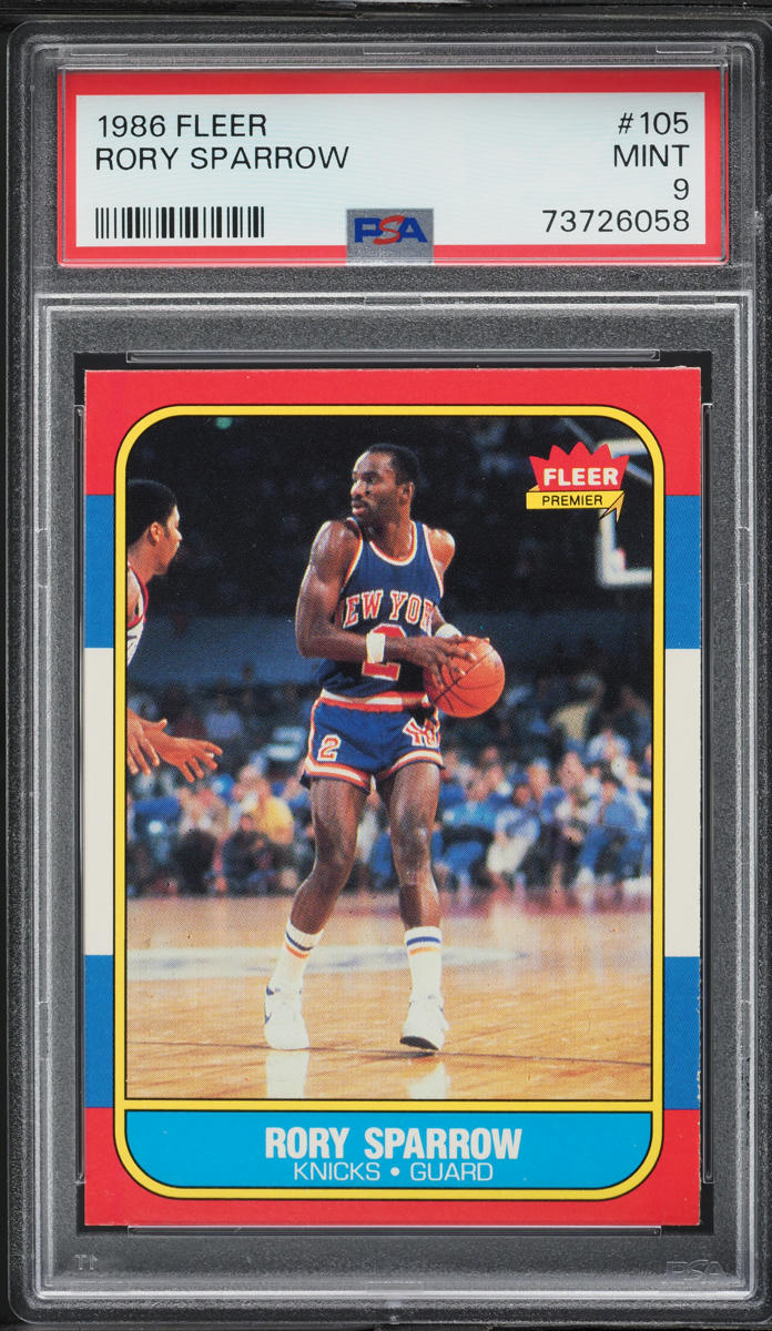 1986 Fleer Basketball Rory Sparrow #105 PSA 9 MINT
