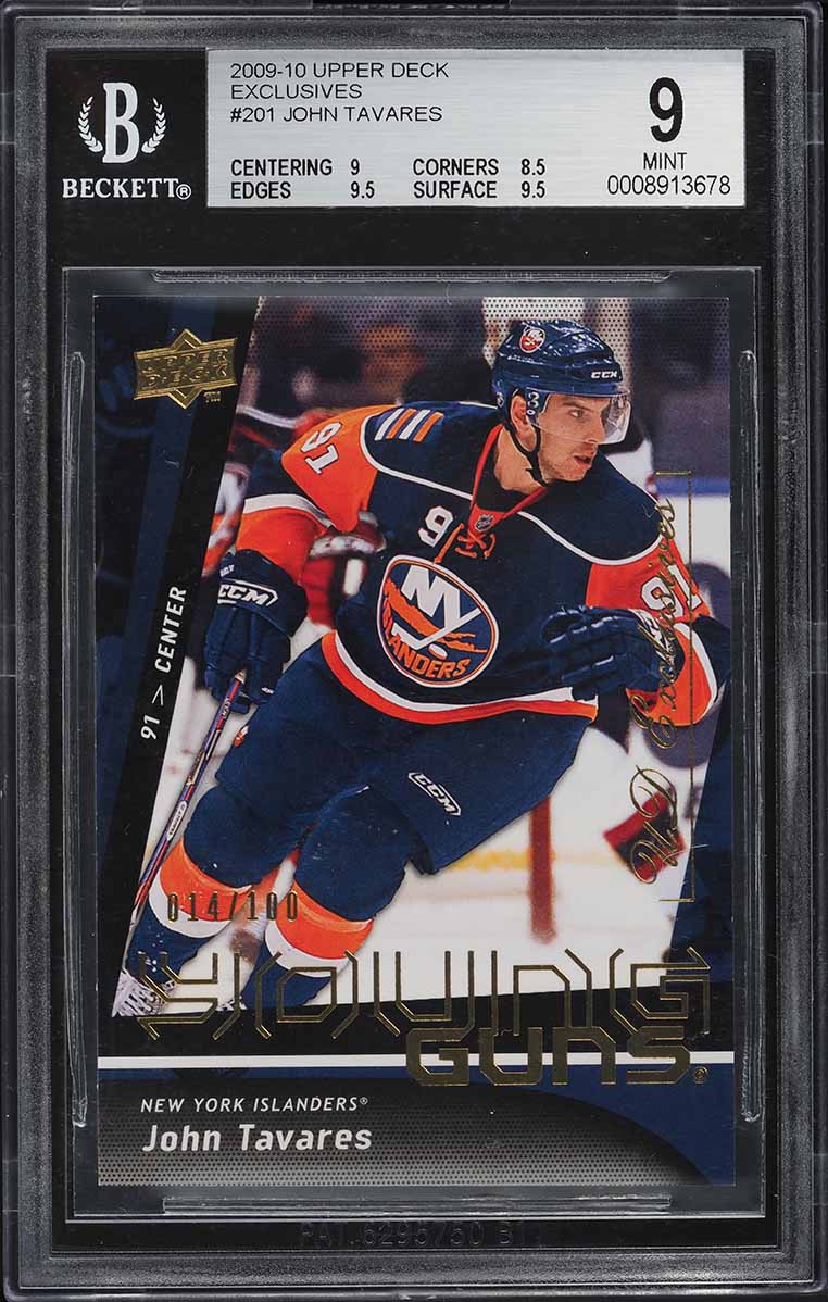 2009 Upper Deck Exclusives Young Guns John Tavares ROOKIE /100 #201 BGS 9 MINT