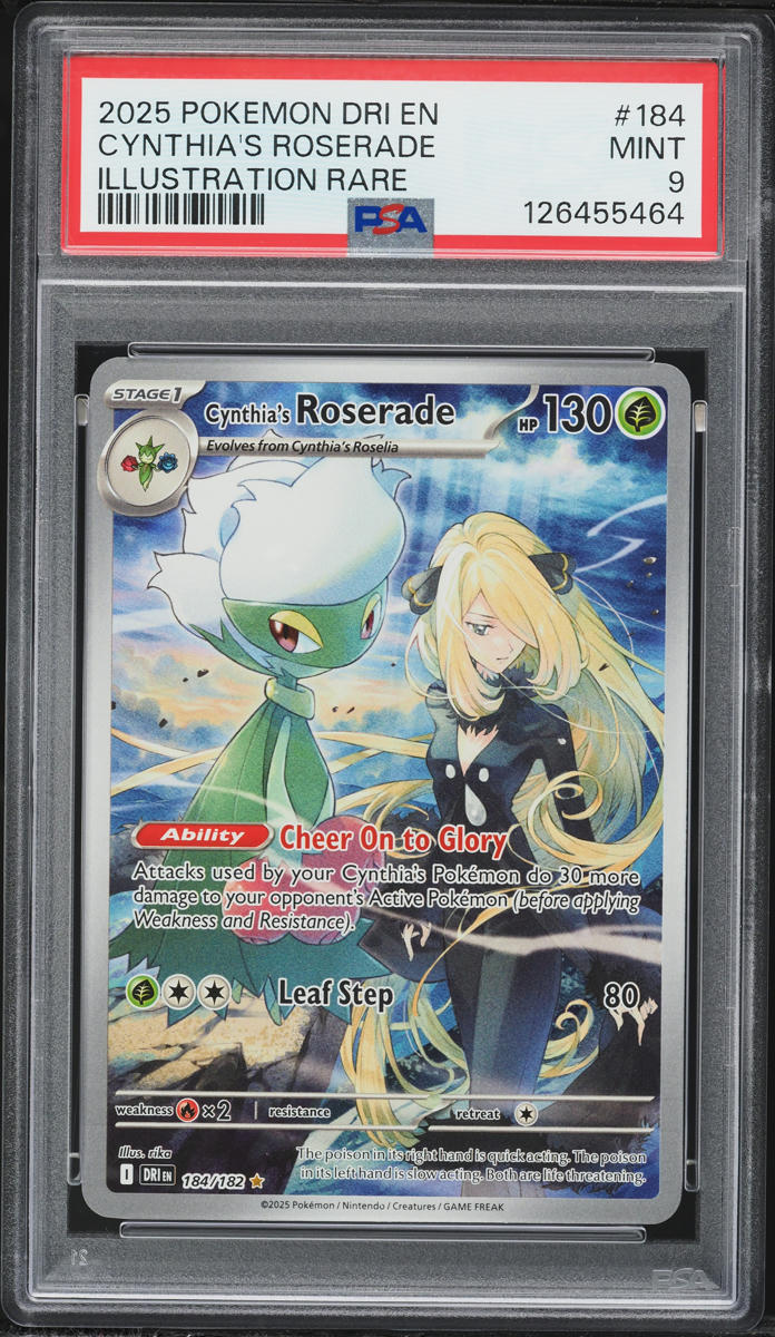 2025 Pokemon Scarlet & Violet Destined Rivals IR Cynthia's Roserade #184 PSA 9 MINT
