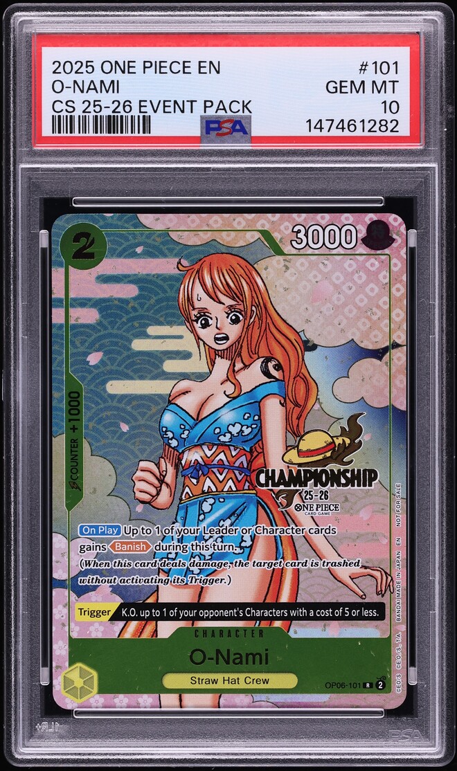 2025 One Piece Championship Event Pack O-Nami #101 PSA 10 GEM MINT