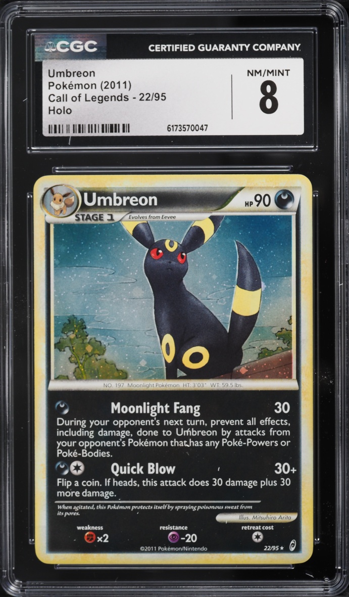 2011 Pokemon Call Of Legends Holo Umbreon #22 CGC 8 NM-MT