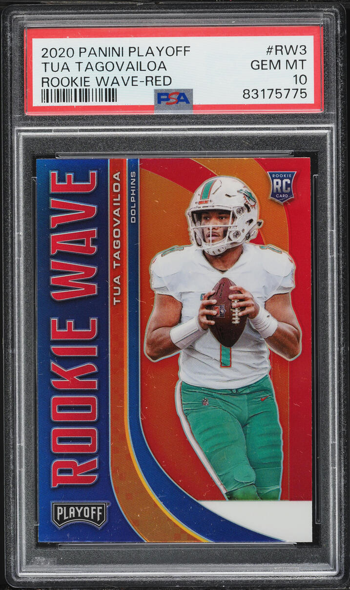 2020 Panini Playoff Wave Red Tua Tagovailoa ROOKIE #RW-3 PSA 10 GEM MINT