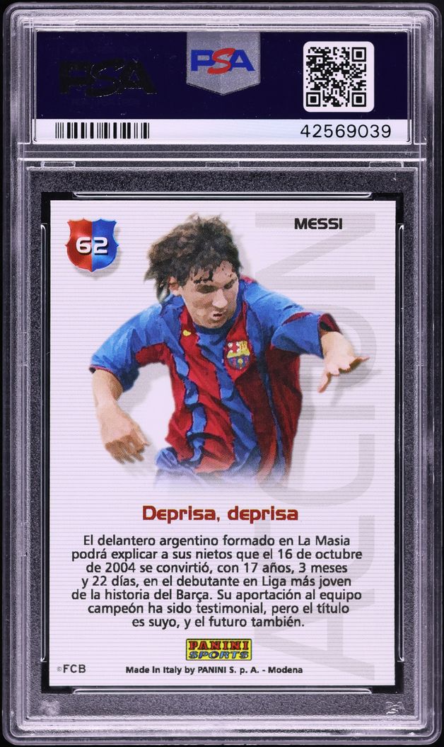 2004 Panini Sports Mega Cracks Barca Campeon Lionel Messi ROOKIE #62 PSA 10 GEM MINT