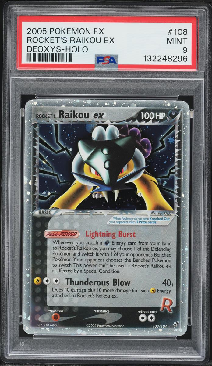 2005 Pokemon EX Deoxys Holo Rocket's Raikou EX #108 PSA 9 MINT