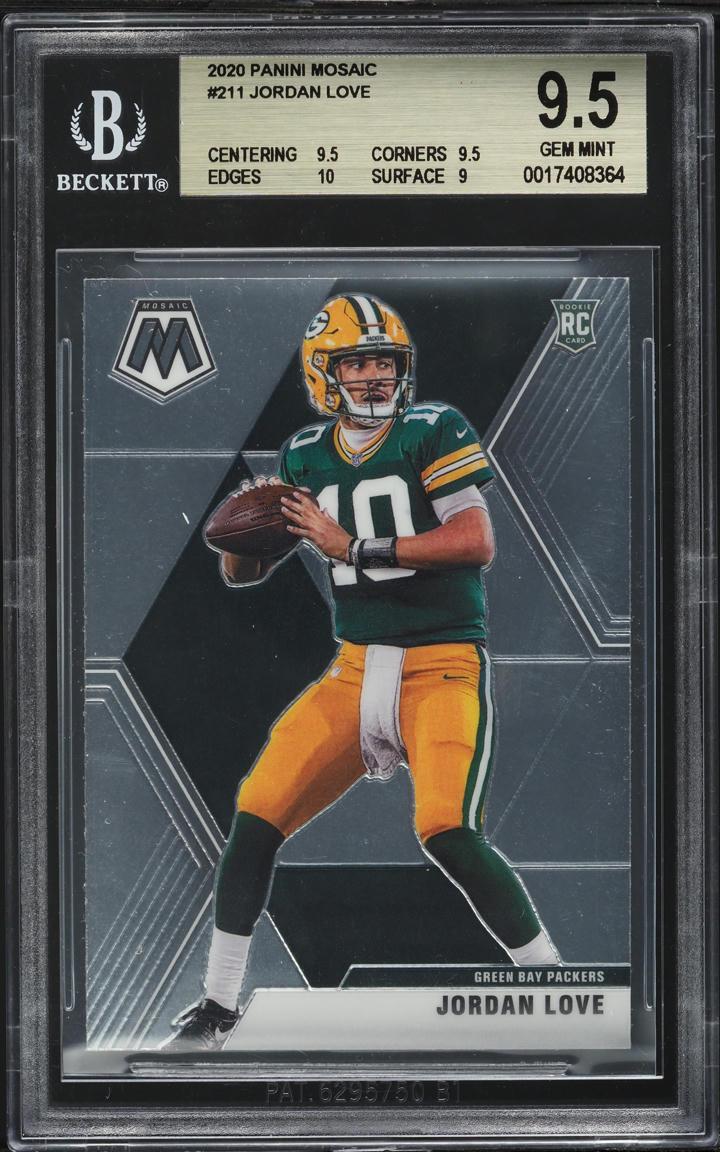 2020 Panini Mosaic Jordan Love ROOKIE #211 BGS 9.5 GEM MINT
