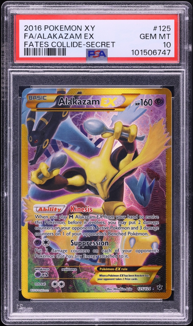 2016 Pokemon XY Fates Collide SEC Alakazam Ex #125 PSA 10 GEM MINT