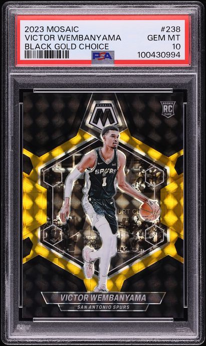 2023 Panini Mosaic Black Gold Choice Victor Wembanyama ROOKIE 8/8 #238 PSA 10 GEM MINT