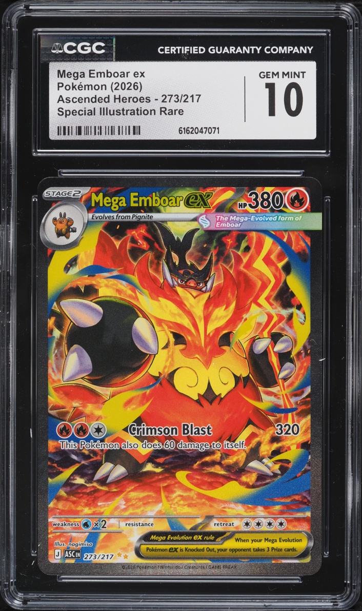2026 Pokemon Mega Evolution Ascended Heroes SIR Mega Emboar Ex #273 CGC 10 GEM MINT