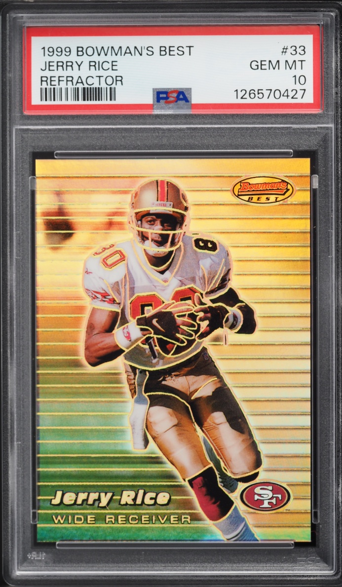 1999 Bowman's Best Refractor Jerry Rice /400 #33 PSA 10 GEM MINT