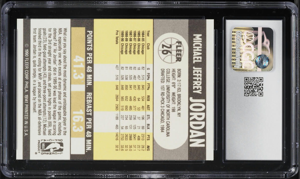 1990 Fleer Basketball Michael Jordan #26 CGC 8.5 NM-MT+