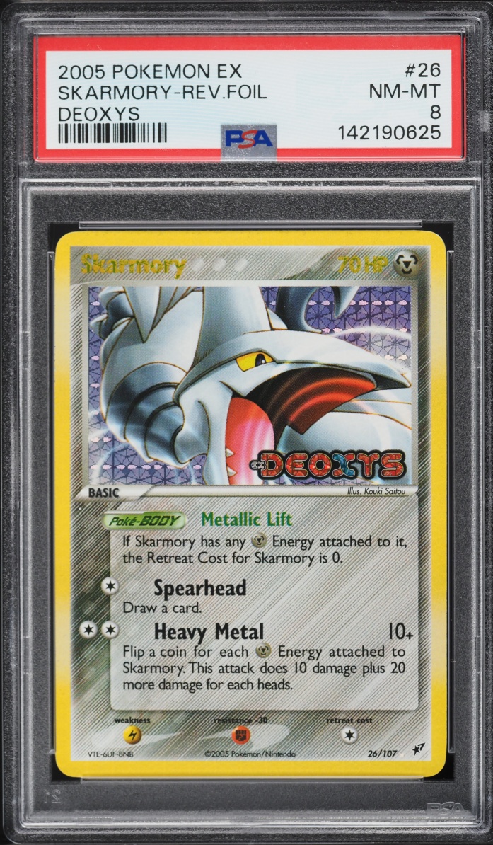 2005 Pokemon EX Deoxys Reverse Holo Skarmory #26 PSA 8 NM-MT