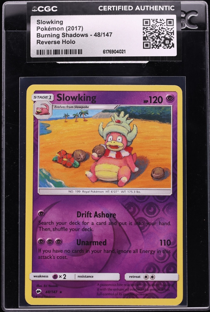 2017 Pokemon Sun & Moon Burning Shadows Reverse Holo Slowking #48 CGC AUTH