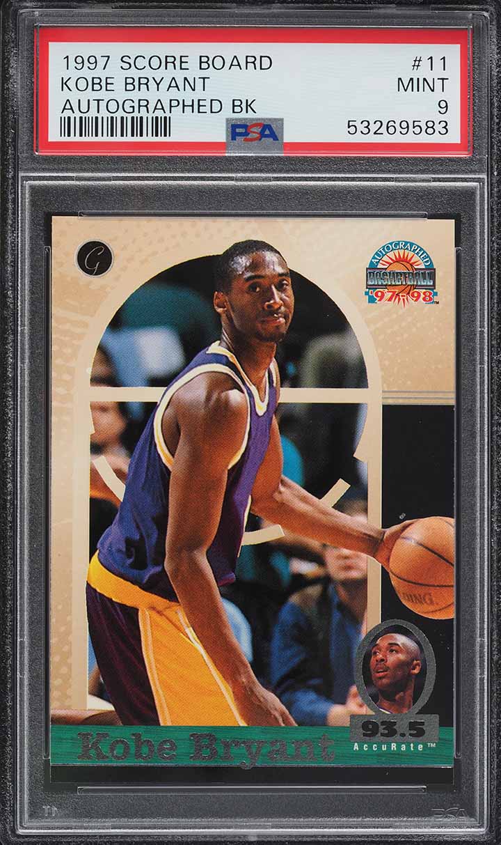 1997 Score Board Autographed Basketball Kobe Bryant #11 PSA 9 MINT