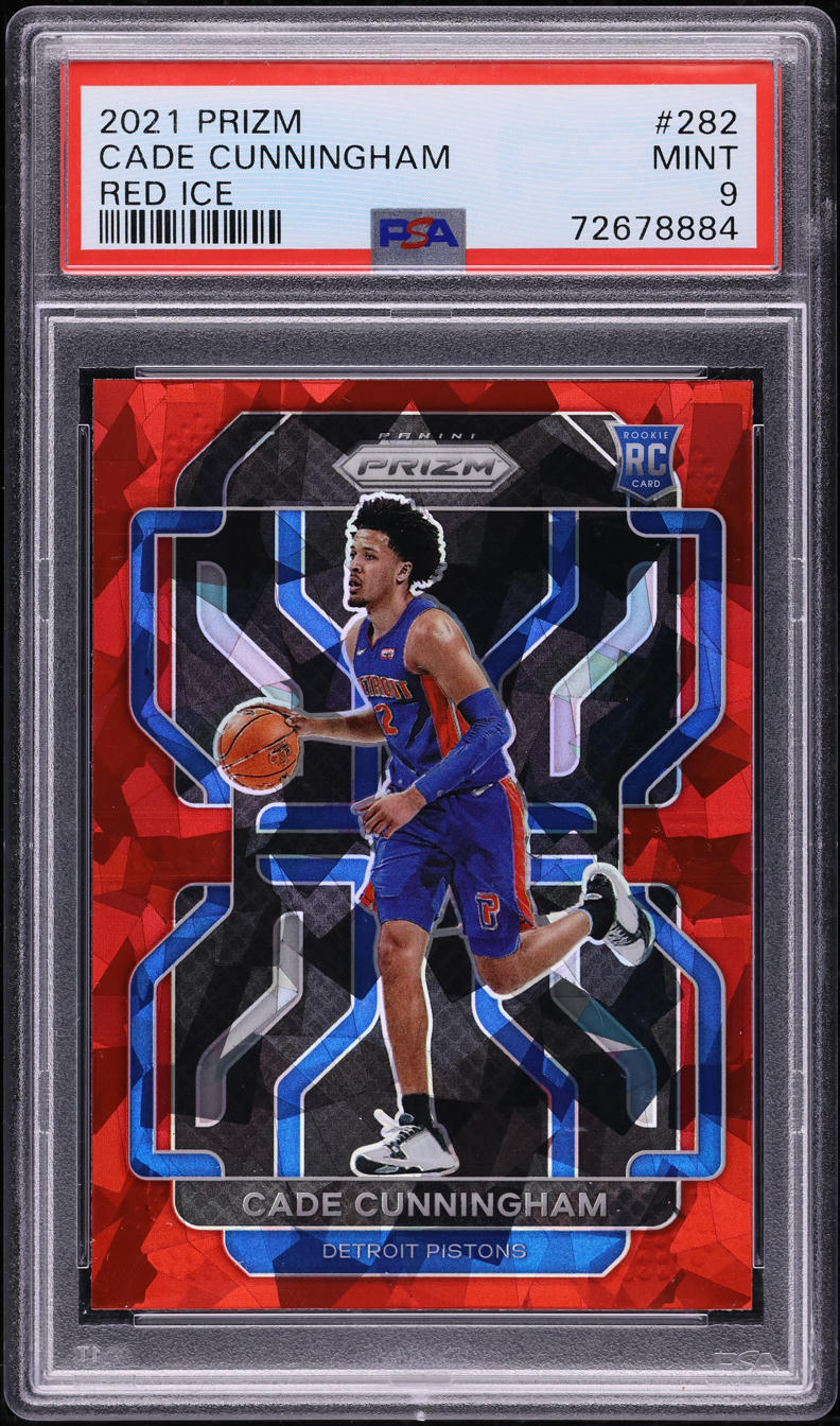2021 Panini Prizm Red Ice Cade Cunningham ROOKIE #282 PSA 9 MINT